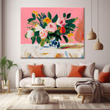 Grind nach Zahlen Rosenstrauss pink