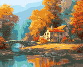 Grind nach Zahlen Haus am Bachlauf