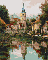 Paint by Numbers Church by the River