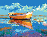 Malen nach Zahlen Bilder Boot bei Ebbe