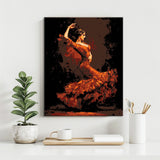 Malen nach Zahlen Bilder tanzerin im roten kleid