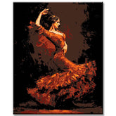 Malen nach Zahlen Bilder tanzerin im roten kleid