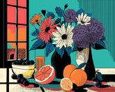 Grind nach Zahlen Bunter Blumenstrauss