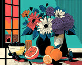 Grind nach Zahlen Bunter Blumenstrauss