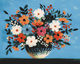 Grind nach Zahlen Blumen Blumenstrauß weiß/blau