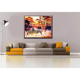 Malen nach Zahlen Afrika Zebras und giraffe