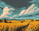 Grind nach Zahlen Sonnenblumenfeld