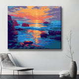 Malen nach Zahlen Bilder Sonnenuntergang am Meer