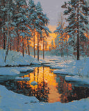 Painting by Numbers Pictures Winter Landscape in the Morning