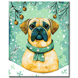 Malen nach Zahlen Hund im Winter