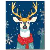 Malen nach Zahlen Hirsch im Winter