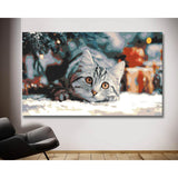 Grind nach Zahlen Weihnachten Katze