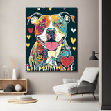 Malen nach Zahlen pittbull hund mit herz