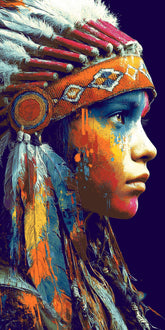 Paint by Numbers Woman Native American
