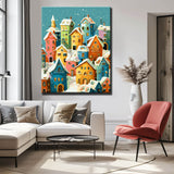 Malen nach Zahlen Moderne Kunst Häuser in Winter