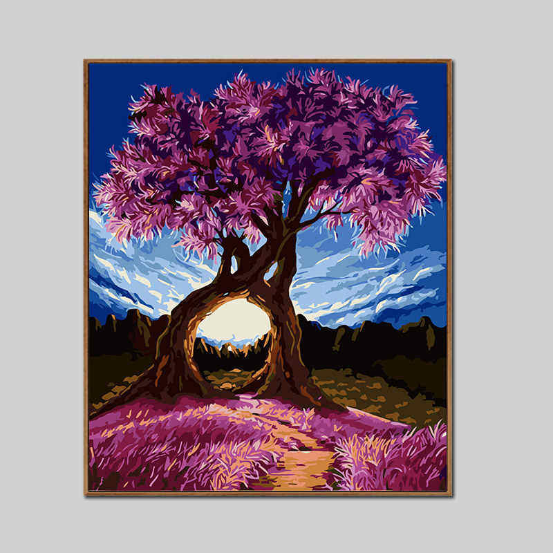 Malen-nach-Zahlen-Fantasy Baum