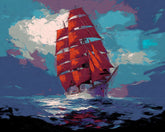 Paint-by-Numbers-High Seas Sailing Ship at Sea