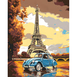 Malen nach Zahlen eiffelturm und 2cv