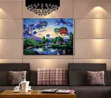 Malen nach Zahlen für Erwachsene Heißluftballons am Himmel