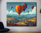 Malen nach Zahlen für Erwachsene Heißluftballons am Himmel