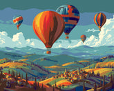 Malen nach Zahlen für Erwachsene Heißluftballons am Himmel