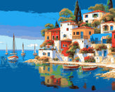 Paint by Numbers for Adults Boat Dock with Sailboats