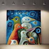 Malen nach Zahlen Vögel abstrakt