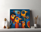 Grind nach Zahlen Vögel abstract