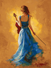 Malen nach Zahlen für Erwachsene Geigenspielerin