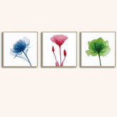 Malen nach Zahlen blaue blume 3 triptychon