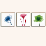 Malen nach Zahlen blaue blume 3 triptychon