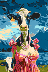 Malen nach Zahlen Tiere kuh mit kalb