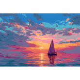 Paint by Numbers Sailboat Colorful