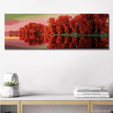 Grind nach Zahlen See Ufer Rosa Bäume