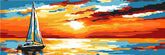 Painting by Numbers Sailboat at Sunset