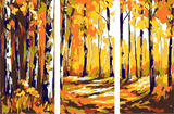 Malen nach Zahlen Birkenwald - 3-teilig (Triptychon)