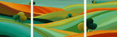 Painting by numbers colorful fields - 3-part (triptych)-SS-110-3-part
