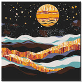 Malen nach Zahlen Sterne Glitzer Mond Sonne