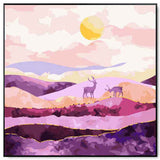 Malen nach Zahlen lila Hirsche