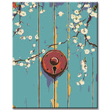 Malen nach Zahlen Türschloss Vogel