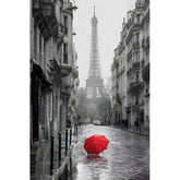 Malen nach Zahlen Paris roter Regenschirm
