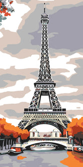 Malen-nach-Zahlen Eiffel Tower rot