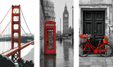 Malen nach Zahlen San Francisco Brücke-Telefonzelle London-Fahrrad rot