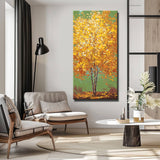 Grinding nach Zahlen Baum goldgelb