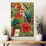 Grind nach Zahlen Tiere Papageien Blumen