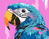 Malen nach Zahlen Papagei blau