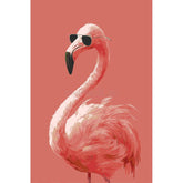 Malen nach Zahlen Vogel Flamingo blue