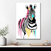 Grind nach Zahlen Tiere Zebra Kleckse weiß