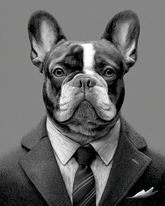 Grind nach Zahlen Hund Business schwarz weiss