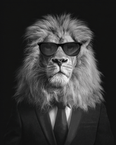 Grind nach Zahlen Löwe cool black white